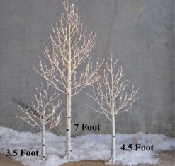 4.5 Foot Lighted Birch Tree - Indoor Outdoor - Steady And Twinkle Functions -King of Christmas raz indoor outdoor birch tr