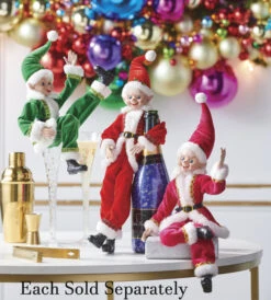 16 Inch Red Posable Christmas Elf -King of Christmas red pink green elf 2