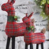 Red Plaid Deer Figurine - 20.5 Inch