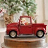 Lighted Red Truck Water Lantern With Santa In Swirling Glitter
