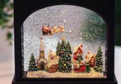 11 Inch Flying Santa Lighted Water Lantern - Timer -King of Christmas santa flying detail image