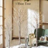 7 Foot Lighted Snowy Tree 280 Warm White LED - Indoor Outdoor - Steady On Or Twinkle From RAZ