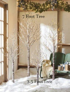 3.5 Foot Lighted Snowy Tree 96 Warm White LED - Indoor Outdoor - Steady On Or Twinkle From RAZ -King of Christmas snowy trees 2 size