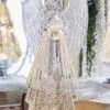 13 Inch Lighted Angel With Silver Swirling Glitter Water Lantern - Timer