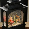 Santa In Sleigh Lighted Water Lantern - Timer